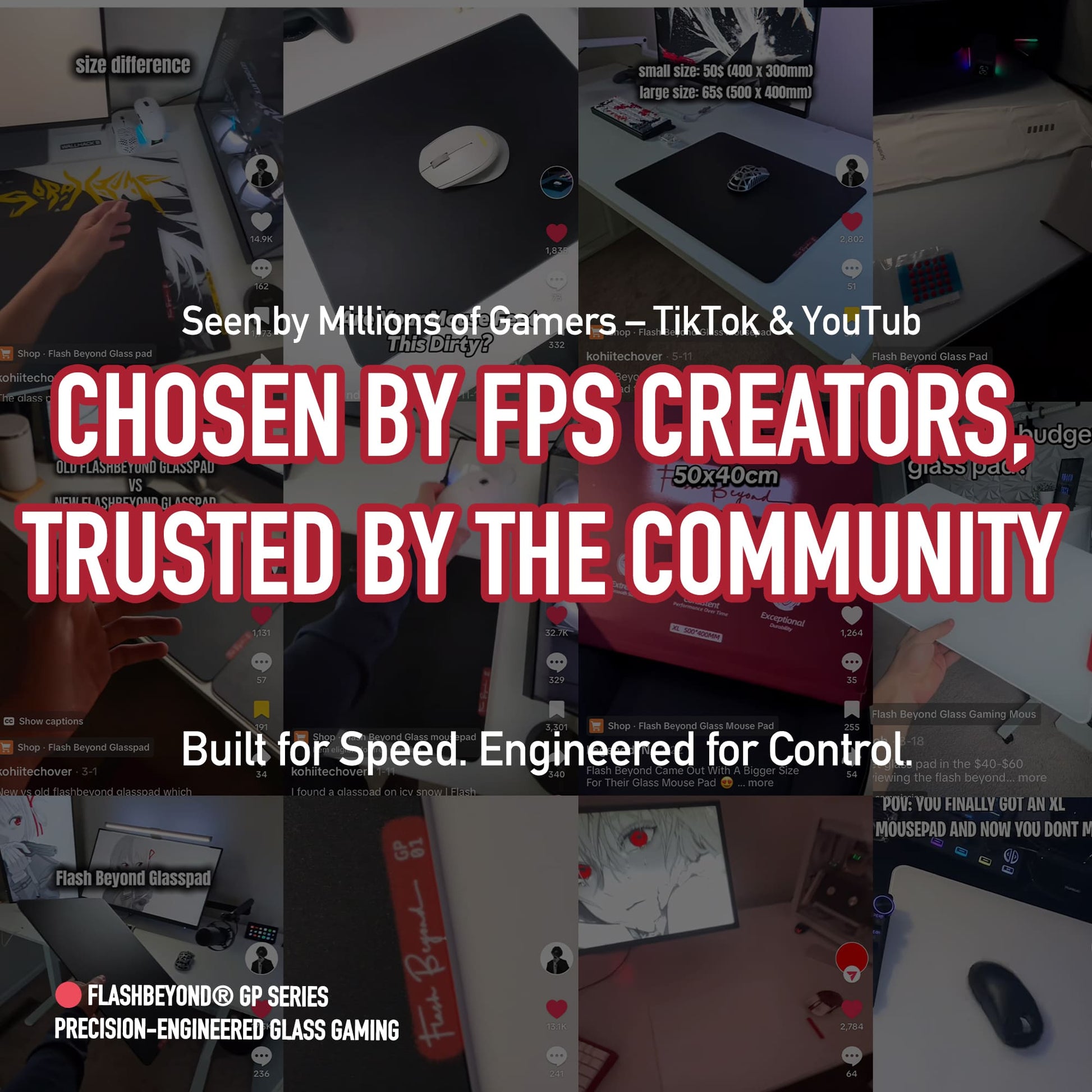 FlashBeyond Glass Gaming Mouse Pad GP1