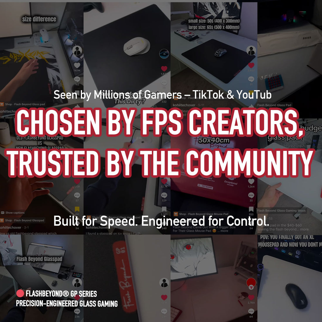 FlashBeyond Glass Gaming Mouse Pad GP1