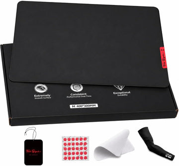 Black Flash Beyond GP2 glass gaming mouse pad with included accessories