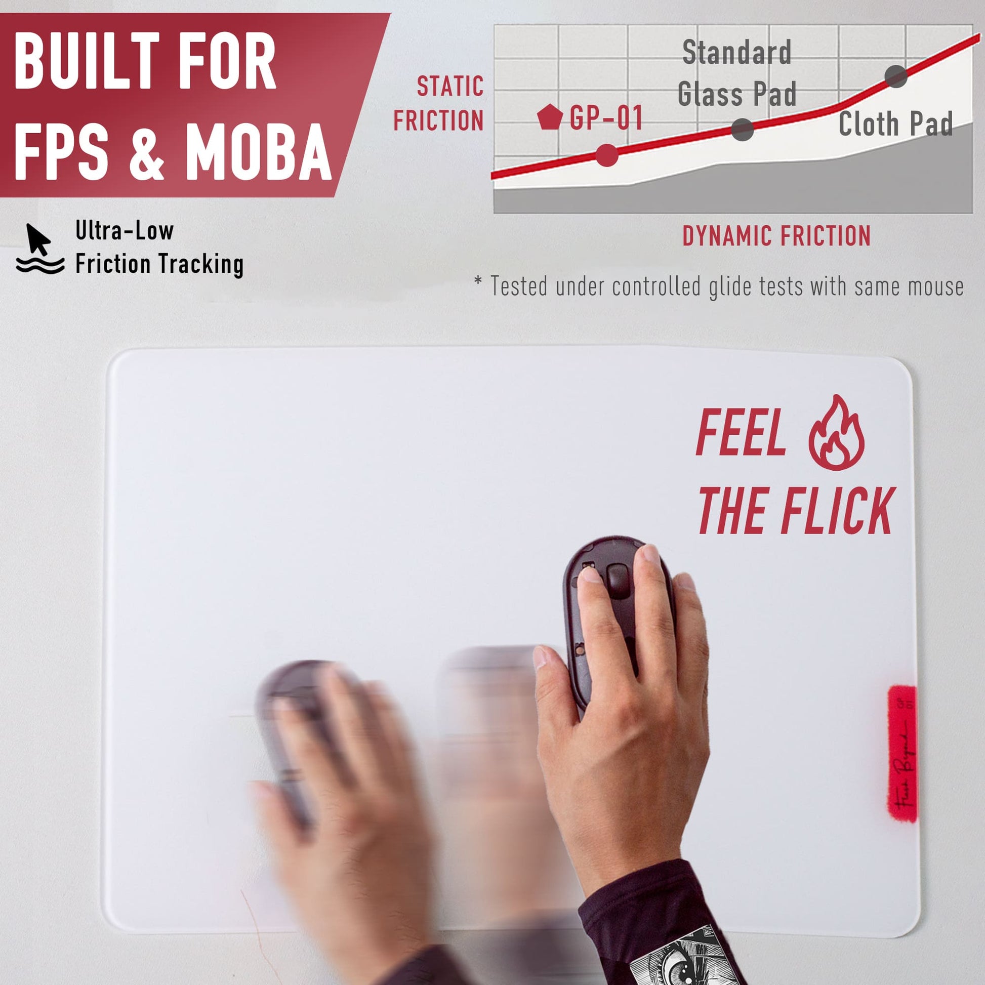 FlashBeyond Glass Gaming Mouse Pad GP1