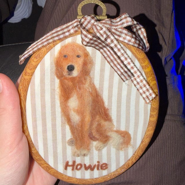 Emma's custom wool felt pet portrait