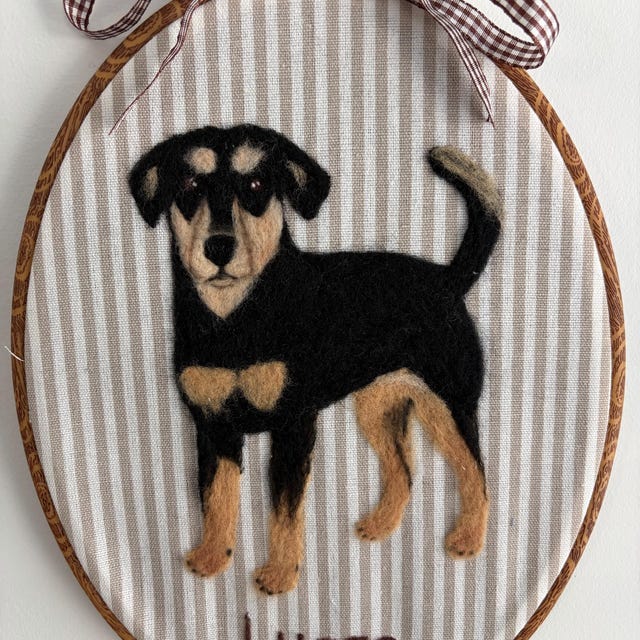 Lauren's memorial wool felt pet portrait